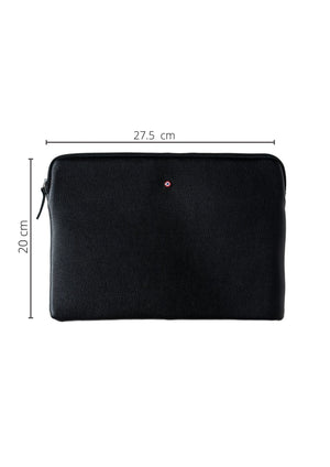 Guillaume Ipad pouch in black grained leather It’s Black Personalized 