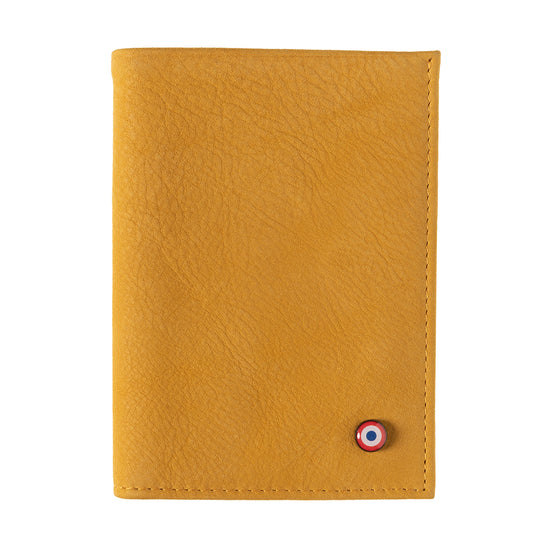 VICTOR Cuir nubuck portefeuille Junior Soleil Jaune personnalisé