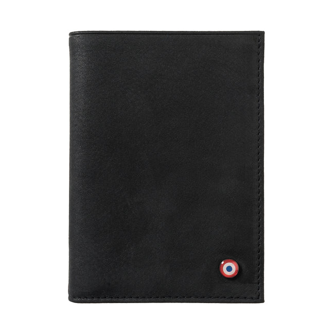 VICTOR Nubuck leather junior wallet Black it's personalized black