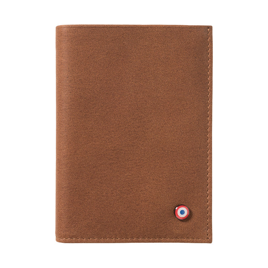 VICTOR Cuir vintage portefeuille Junior Terre Brunie personnalisé