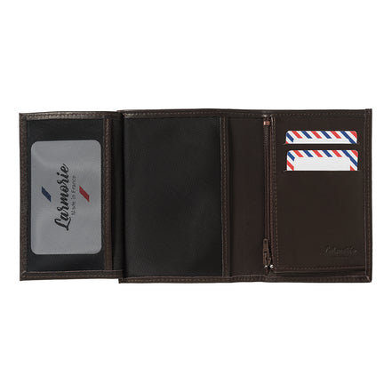 VICTOR Cuir lisse portefeuille Junior Terre Brunie