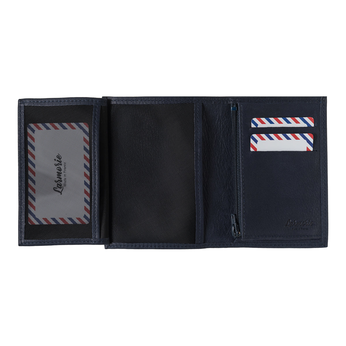 VICTOR Cuir nubuck portefeuille Junior Lune Bleue personnalisé
